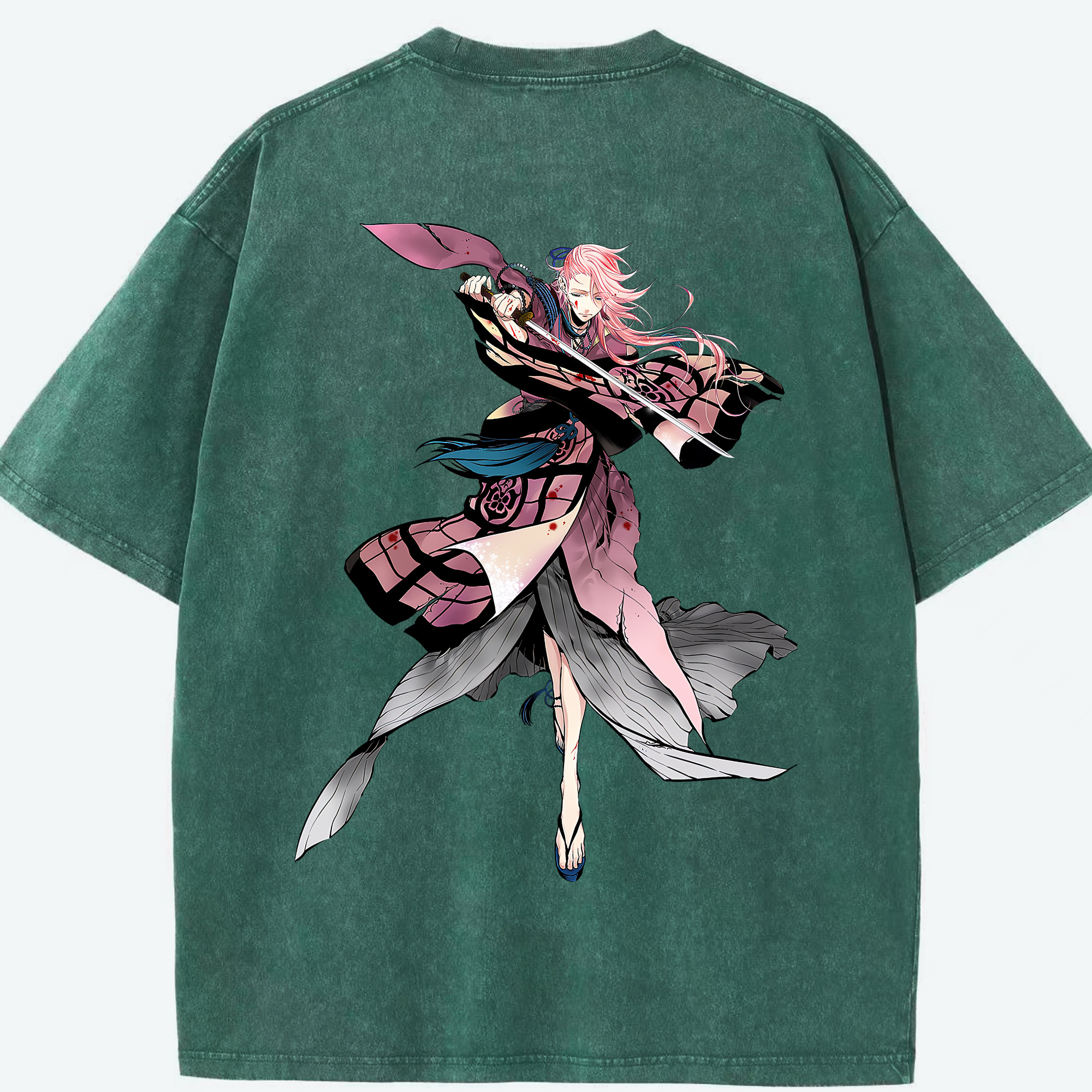 （画像用） 刀剣乱舞 Touken Ranbu 綿100% ヴィンテージ風 半袖Tシャツ（背面プリント）